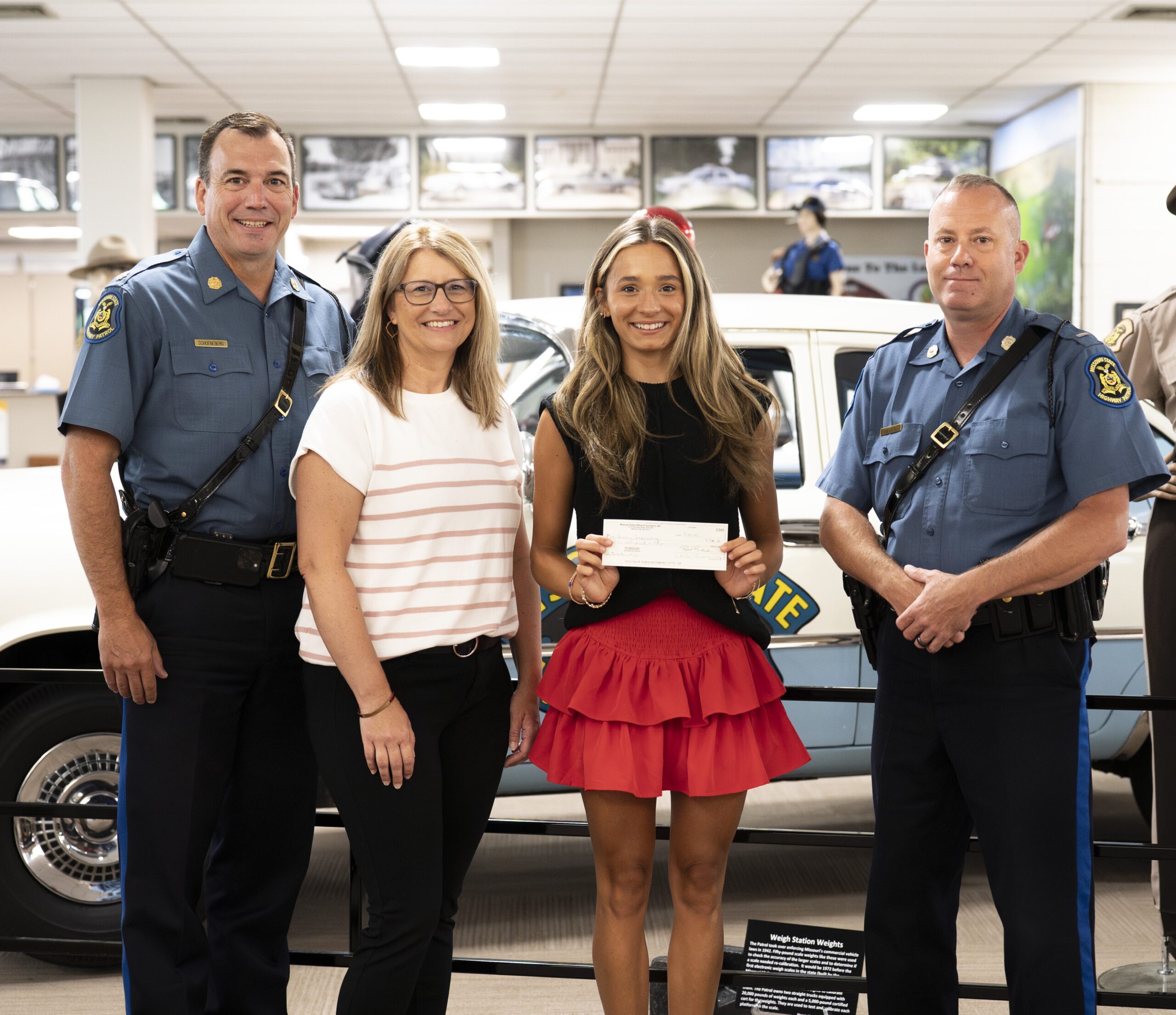 Pictured L to R: MPOA member Major Corey Schoeneberg (father) MSHP, Carey Schoeneberg (mother), Avery, and MPOA member Lieutenant Eric Brown (MSHP)